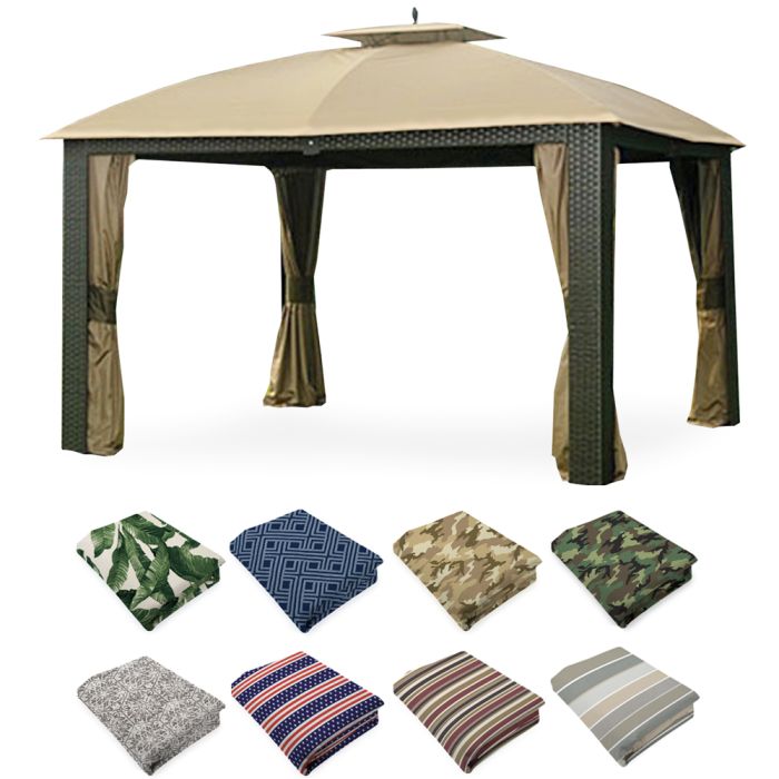 Replacement Canopy for Riviera Sonoma Wicker Gazebo Garden Winds