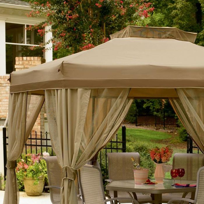 Garden Oasis Portable Hexagon Replacement Canopy Garden Winds