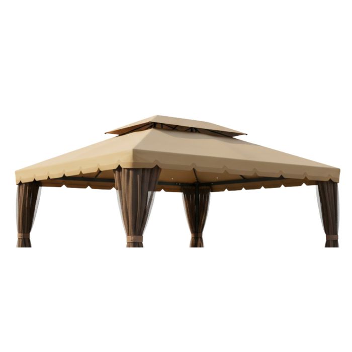 Tettoia Di Ricambio Garden Winds Per Pergola Outsunny 10x10 Modello 84C-054BN, Colore Beige, Tessuto RipLock 350, UPF 50+