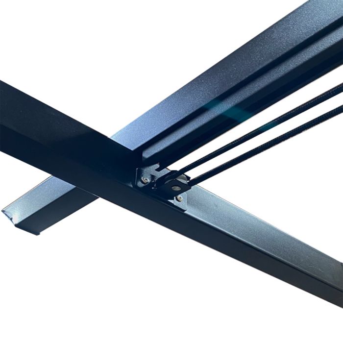 Copertura superiore con teli in PVC di pergolato in legno