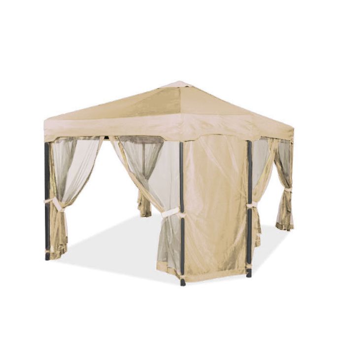 Replacement Canopy and Netting Set for Six Post Gazebo - RipLock 350