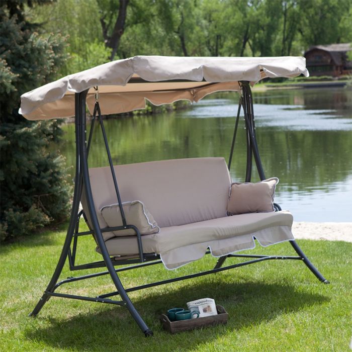 Realhomelove Swing Canopy Replacement Cover, 3 Seater Universal Replacement Canopy For Garden Swing Chair Cover Patio Hammock Cover Top Roof,Waterproof Windproof Anti-UV