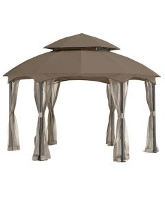 Replacement Canopy for Heritage Hex Gazebo - Riplock 350 - Nutmeg