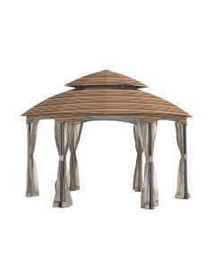 Replacement Canopy for Heritage Hex Gazebo - 350 - Stripe Canyon