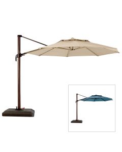 Replacement Canopy for Wood Grain Frame Umbrella - Riplock 350 - Beige