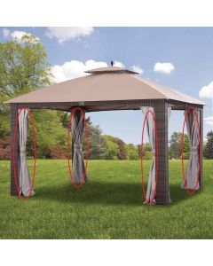 Replacement Privacy Curtain Set for Augusta Gazebo - 350