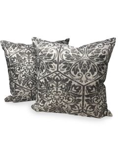 Pillow Cases - Set of 2 - Damask Beige - Pillows Not Included
