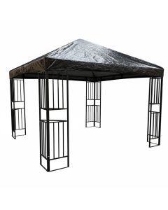 Universal 12' x 12' Classic Overhang Gazebo Canopy Protective Rain Cover - Black