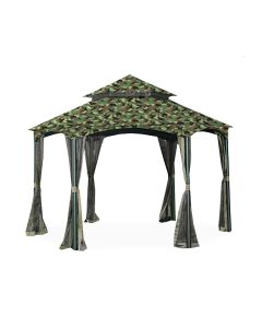 Replacement Canopy for Southbay Hexagon Gazebo - 350 - Camo Green