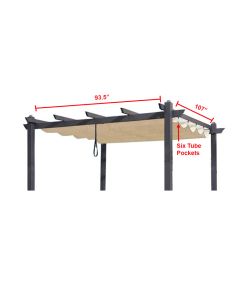 Universal Replacement Canopy for Retractable 10' x 10' Pergola - RipLock 350