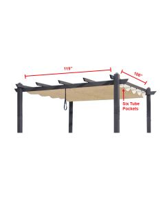 Universal Replacement Canopy for Retractable 10' x 12' Pergola - RipLock 350