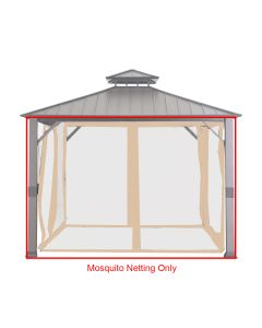 Universal Replacement Mosquito Netting Set for 10' X 10' Hard Top Gazebo