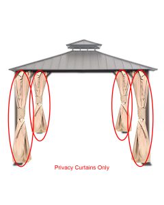 Replacement Privacy Curtain Set for L-GZ1150PST-A Hard Top Gazebo 