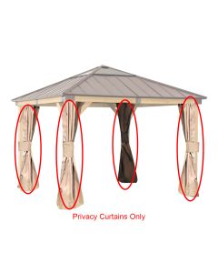 Replacement Privacy Curtain Set for A102007200 Hard Top Gazebo