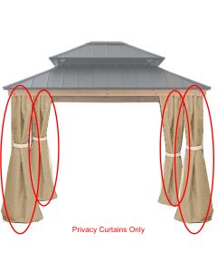 Universal Replacement Privacy Curtain Set for 10' X 12' Hard Top Gazebo