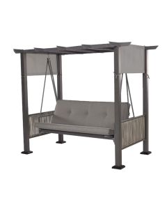Replacement Canopy for Wiltshire Wicker Patio Pergola Daybed Swing - RipLock 350 - Slate Gray