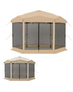 Replacement Canopy and Netting Set for Ozark Trail 10' x 12' Glamping Hexagon Pop Up Gazebo - RipLock 350