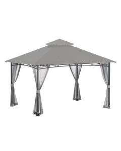 Replacement Canopy and Netting Set for Backyard Creations 13' x 10' Roof Style Gazebo - RipLock 350 - Slate Gray