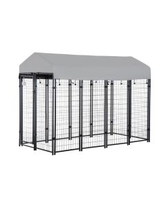 Replacement Canopy Cover for PawHut 8’ x 4’ x 6’ Pet Dog Kennel Playpen – RipLock 350 - Slate Gray