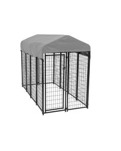 Replacement Canopy Cover for Lucky Dog 8’ x 4’ x 6’ Uptown Welded Pet Dog Kennel Playpen – RipLock 350 - Slate Gray