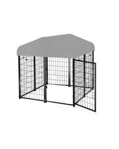 Replacement Canopy Cover for PawGiant 4' x 4' x 4.5' Pet Dog Kennel Playpen Crate – RipLock 350 - Slate Gray