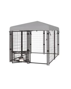 Replacement Canopy Cover for Mupater 4.5' x 4.5' x 4.8' Outdoor Dog Kennel Playpen – RipLock 350 - Slate Gray