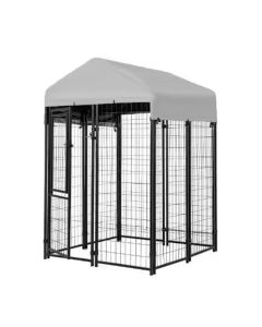 Replacement Canopy Cover for KennelMaster 4’ x 4’ x 6’ Welded Dog Kennel Playpen – RipLock 350 – Slate Gray