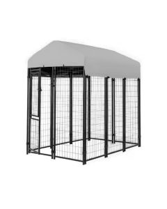 Replacement Canopy Cover for KennelMaster 6’ x 4’ x 6’ Welded Dog Kennel Playpen – RipLock 350 – Slate Gray
