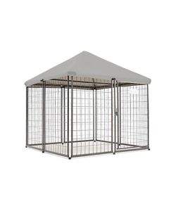 Replacement Canopy Cover for Retriever 5’ x 4.5’ x 4.5’ Portable Pet Dog Kennel Playpen – RipLock 350 – Slate Gray
