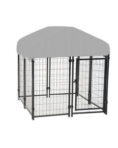 Replacement Canopy Cover for Lucky Dog 4’ Uptown Welded Outdoor Dog Kennel Playpen – RipLock 350 – Slate Gray