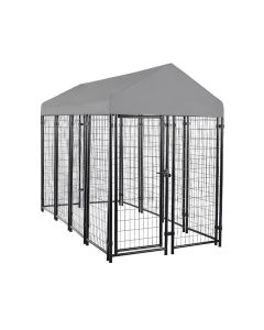 Replacement Canopy Cover for Amazon Basics 8.5' X 4' X 6' Welded Outdoor Pet Cat Dog Kennel Crate – RipLock 350 – Slate Gray