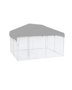 Replacement Canopy Cover for Lucky Dog 10' X 10' Chain Link Dog Kennel - RipLock 350 - Slate Gray