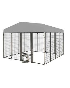 Replacement Canopy Cover for Veikous 10’ X 10’ Dog Kennel – RipLock 350 – Slate Gray
