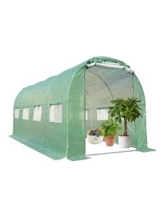 Replacement Cover for King Bird 15' x 6.6' Walk In Tunnel Greenhouse - PE Fabric - Green