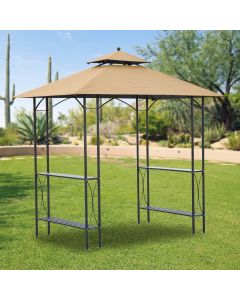 Replacement Canopy for Outsunny Grill Gazebo with Bar Shelves - RipLock 350