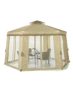 Replacement Canopy and Netting Set for Sears Portable Hexagon Gazebo - 350