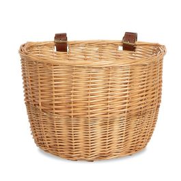 Willow Bicycle Basket with Faux Leather Buckles - 11in