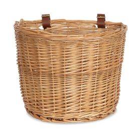 Willow Bicycle Basket with Faux Leather Buckles - 12in