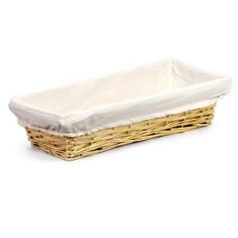 Savannah Natural Slim Rectangular Utility with Cloth Liner 14in 