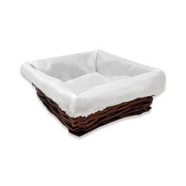 Savannah Square Utility with Cloth Liner Basket 9in - Mahogany