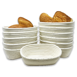 12 Pack - Artisan Oblong Narrow Proofing Basket 9in