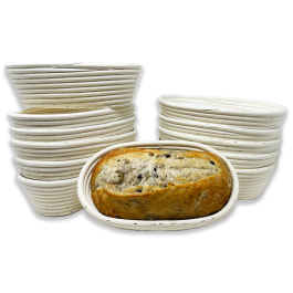 12 Pack - Artisan Wide Oblong Proofing Basket 10in