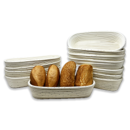Artisan Collection Long Oblong Proofing Basket - 13in - Bulk of 12