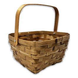 Small Swing Handle Bamboo Basket - Honey 6in