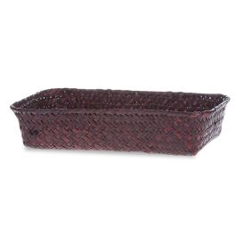 Alexa Small Mahogany Rectangular Utility Tray Basket - 7 in