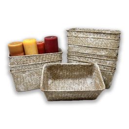 12 Pack - Alexa White Wash Medium Slim Rect. Tray 10in