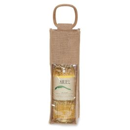 Jute Single Wine Handle Bag with Window 3in