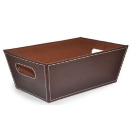 Roosevelt Faux Leather Utility Tray Brown - Small