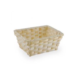 Natural Rectangular Bamboo Tray Basket Small 5in