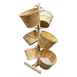 Bushel Pole Display Rack with 6 Baskets